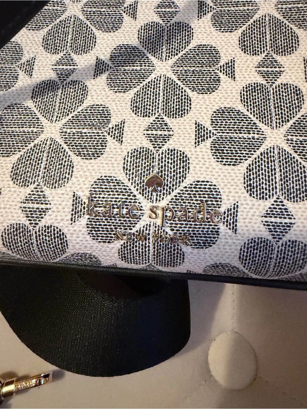 kate spade Black & White spades Crossbody with Black Coin Pouch